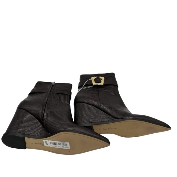 Sam Edelman Weslie Point Toe Wedge Embellished Buckle Ankle Boots Women's Size 9 - Picture 4 of 10